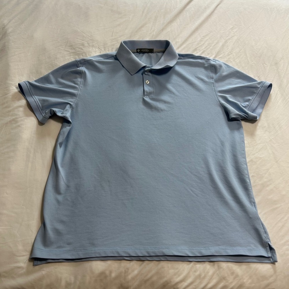 Members Mark Mens Stretch Cotton Pique Polo Shirt Isia Blue Large S8S15481